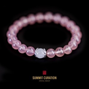 Summit Curation Strawberry Crystal with White Moonlight Crystal Bracelet