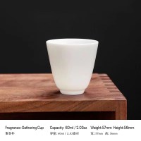 SummitCuration Dehua Ceramics Mutton Fat Jade Fragrance-Gathering Cup 6-Piece Set