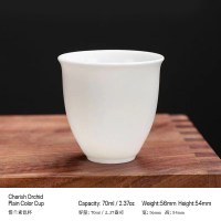 SummitCuration Dehua Ceramics Mutton Fat Jade Cherish Orchid Plain Color Cup 6-Piece Set