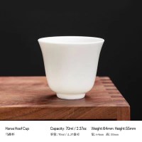 SummitCuration Dehua Ceramics Mutton Fat Jade Horse Hoof Cup 6-Piece Set